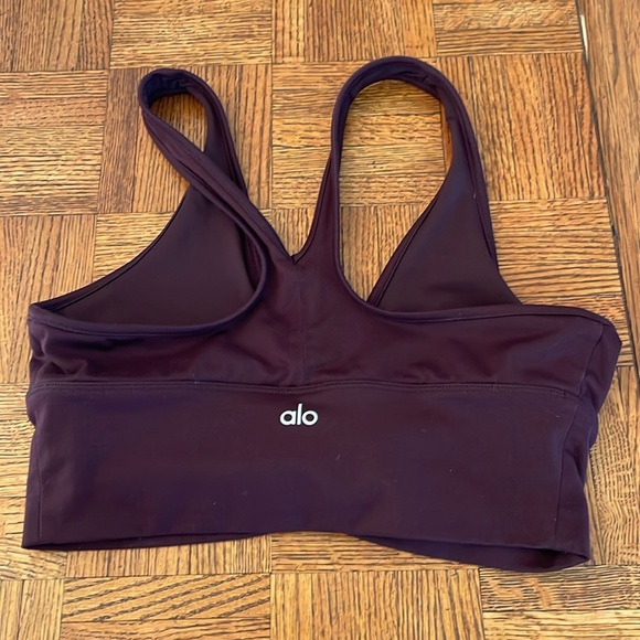 ALO WILD THING SPORTS BRA MAROON SIZE M - Picture 4 of 5